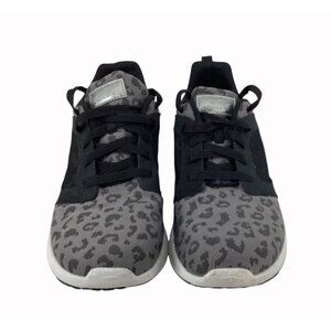 Avia Gray Wmens Leopard Print Athletic Sneakers Size 9